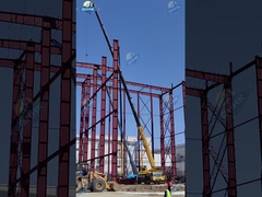 鋼鉄造る製造者はフレーム システム プレハブの鉄骨構造の倉庫に金属をかぶせる